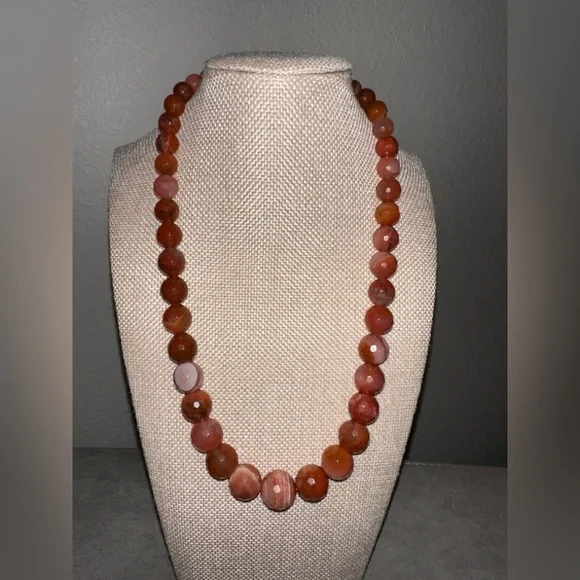 Hessonite faucet bead necklace by Mine Finds Jay King - Picture 1 of 11
